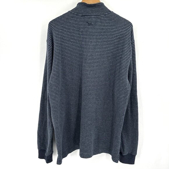 Rodd & Gunn Navy Striped 1/4 Zip Cotton Relaxed Hem Classic Preppy XL Sweater - Picture 4 of 5